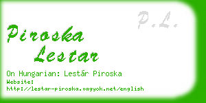 piroska lestar business card